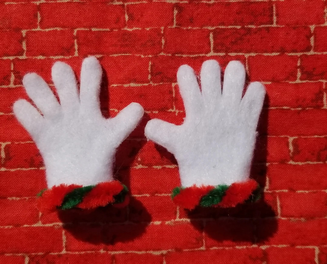 Patented Posable Slip On Christmas Elf Gloves (w/ furry red/green stripe cuffs) | Etsy (US)