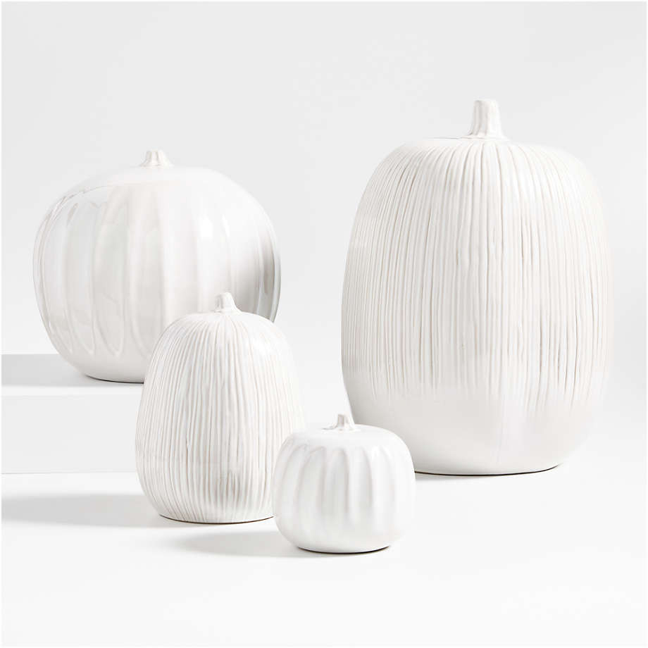 Dover Extra-Large White Ceramic Pumpkin + Reviews | Crate & Barrel | Crate & Barrel