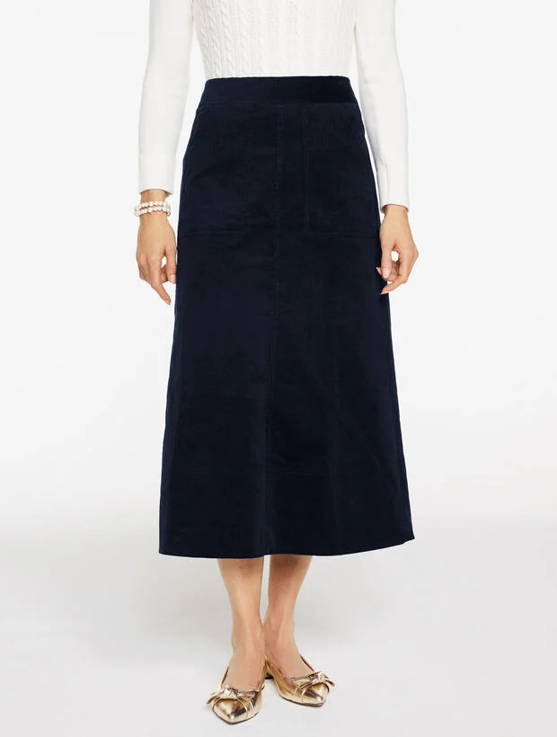 Corduroy Fit & Flare Skirt | Talbots
