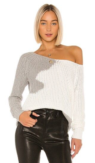 x REVOLVE Adrienne Pullover in White & Grey | Revolve Clothing (Global)