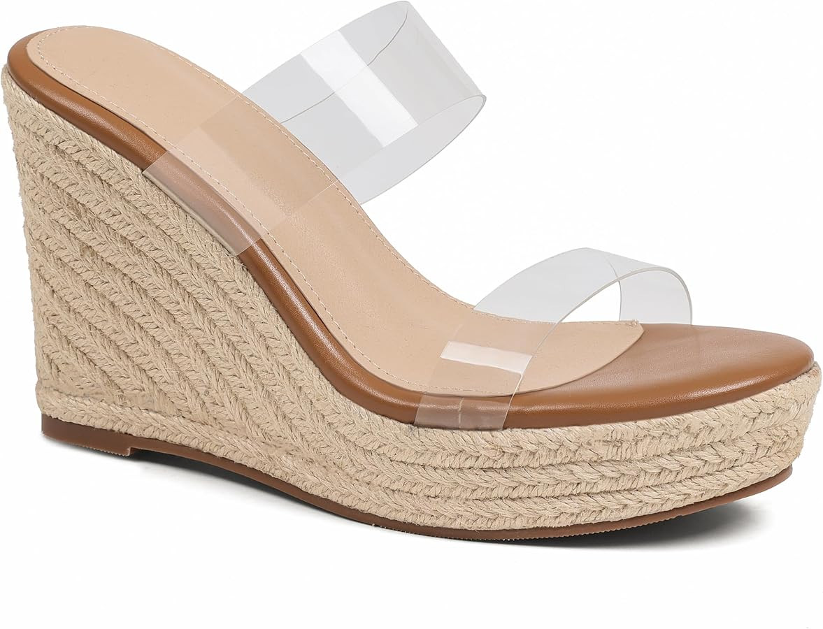 mikarka Slip-On Wedge Sandals for Women: Platform Espadrilles Wedges Heels | Amazon (US)