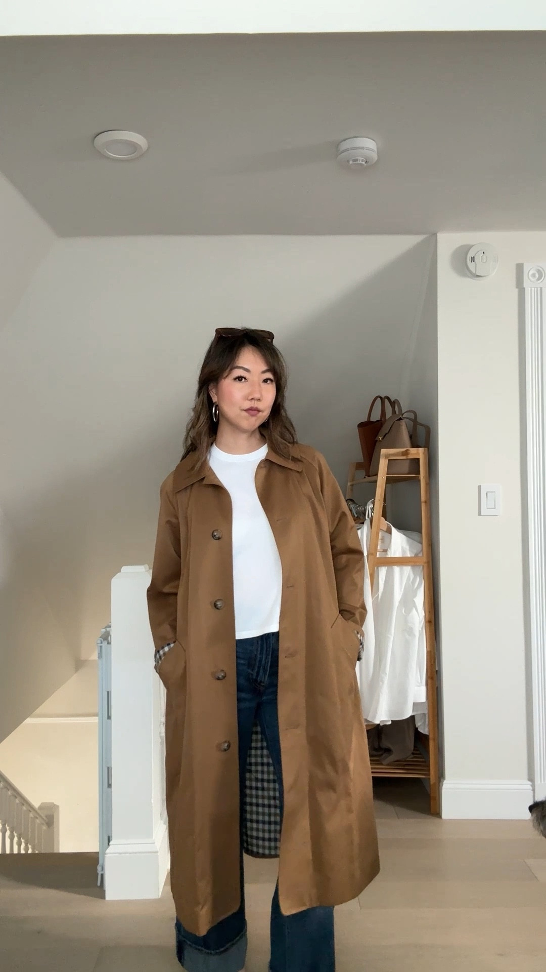 Wearing size 36/US4 in the trench coat