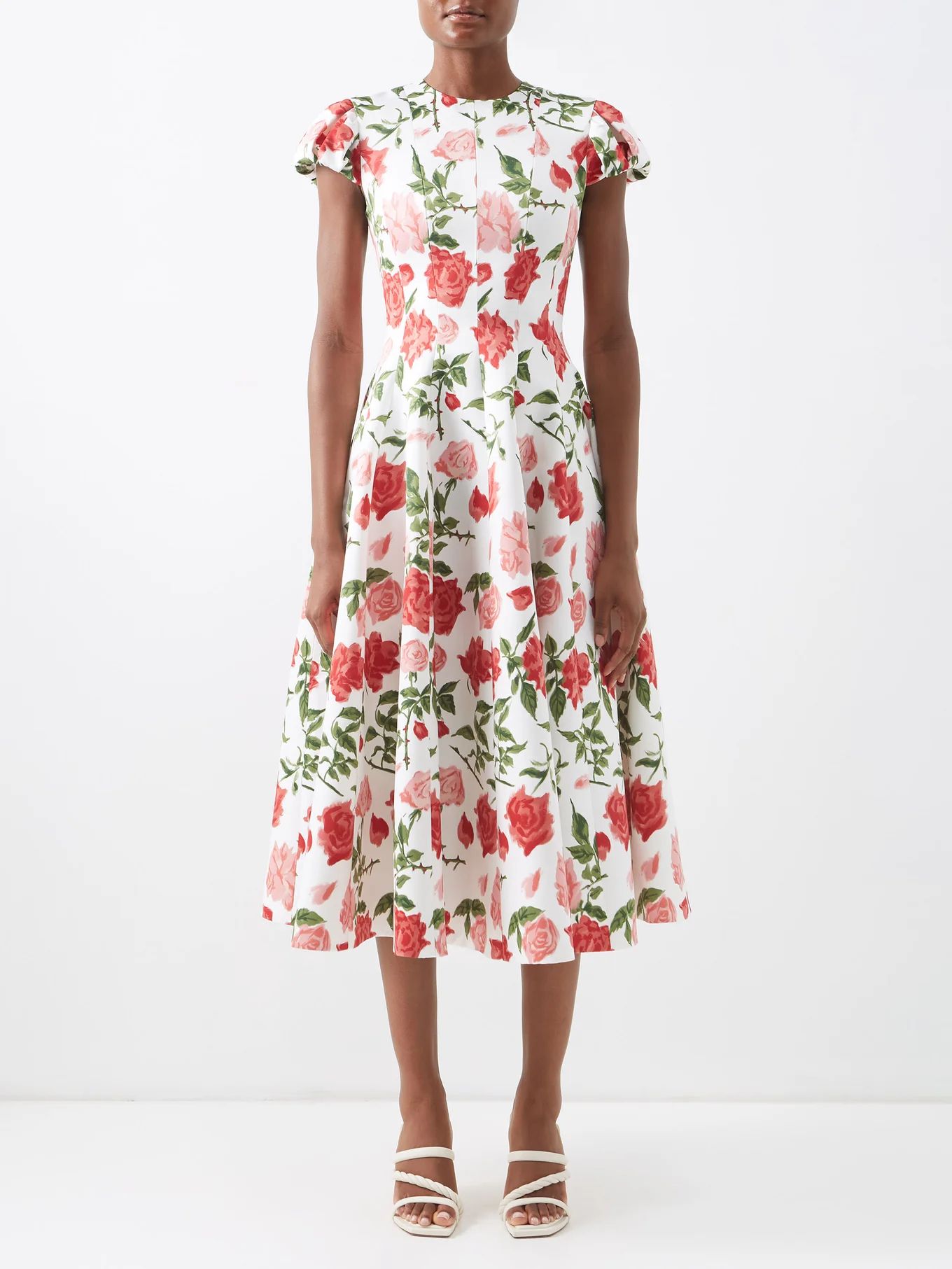 Lecia floral-print taffeta midi dress | Emilia Wickstead | Matches (US)