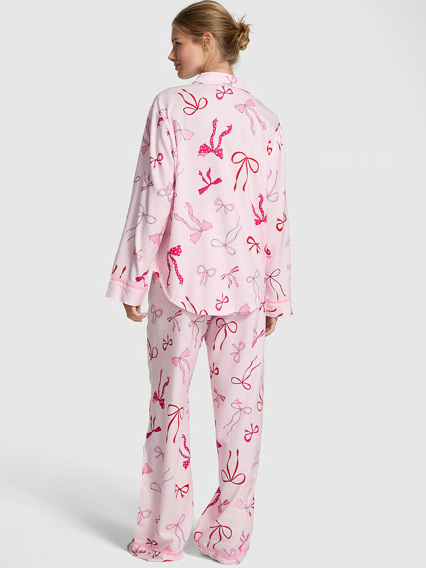 Buy Flannel Long Pajama Set, Pink Tulip Bows - Order Pajamas Sets online - PINK US | Victoria's Secret (US / CA )