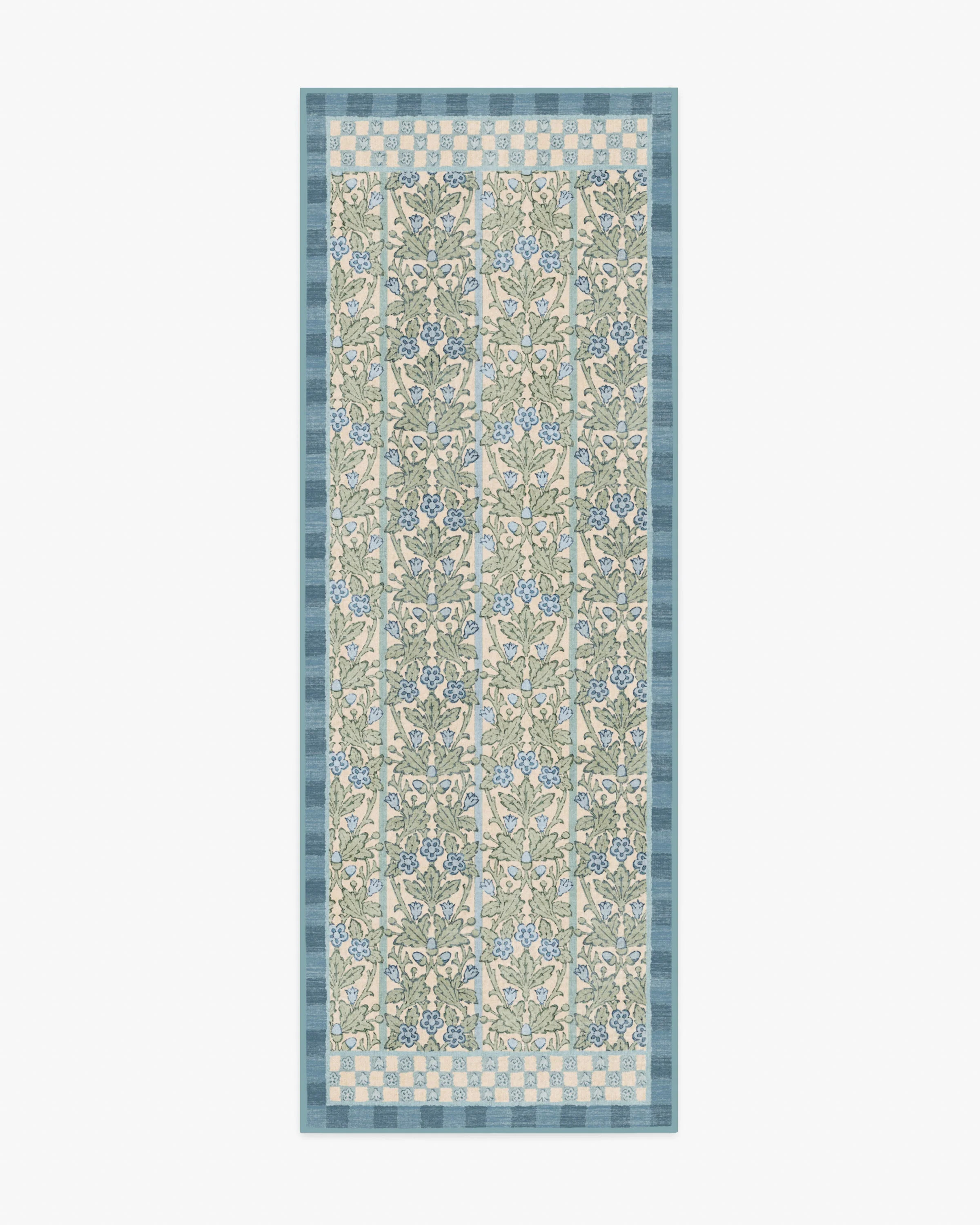 Oak & Blossom Blue Rug by Morris & Co. | Ruggable US | Ruggable