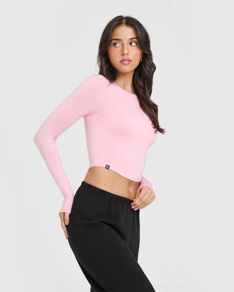 Mellow Soft Mid Long Sleeve Top 
 Petal Pink | Oner Active (UK / US)