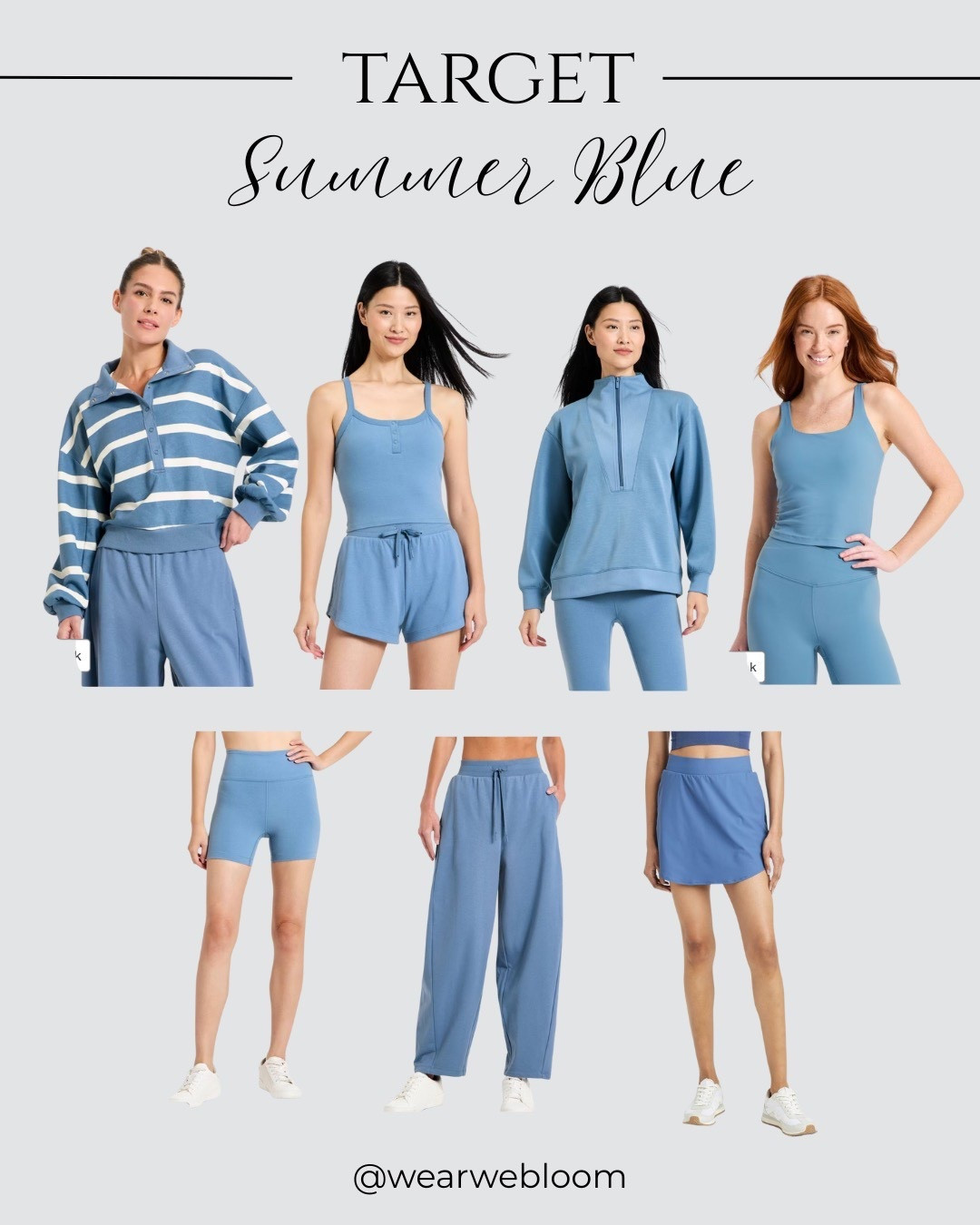 Target athletic wear
Summer Blues 
True summer 
Summer color palette 

#truesummer #hocsummer 

#LTKOver40 #LTKActive #LTKSeasonal