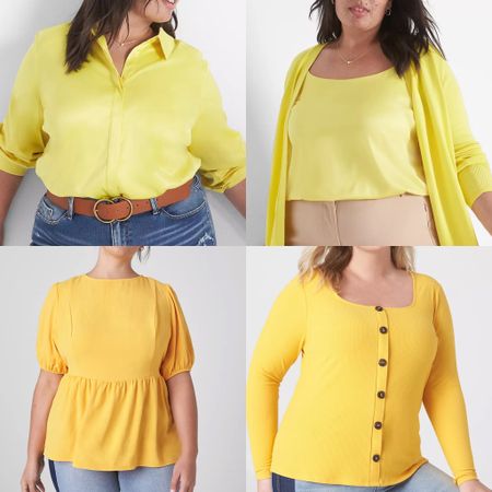 Yellow tops 🤩💛 #yellow #yellowtops 

#LTKcurves #LTKworkwear #LTKunder50