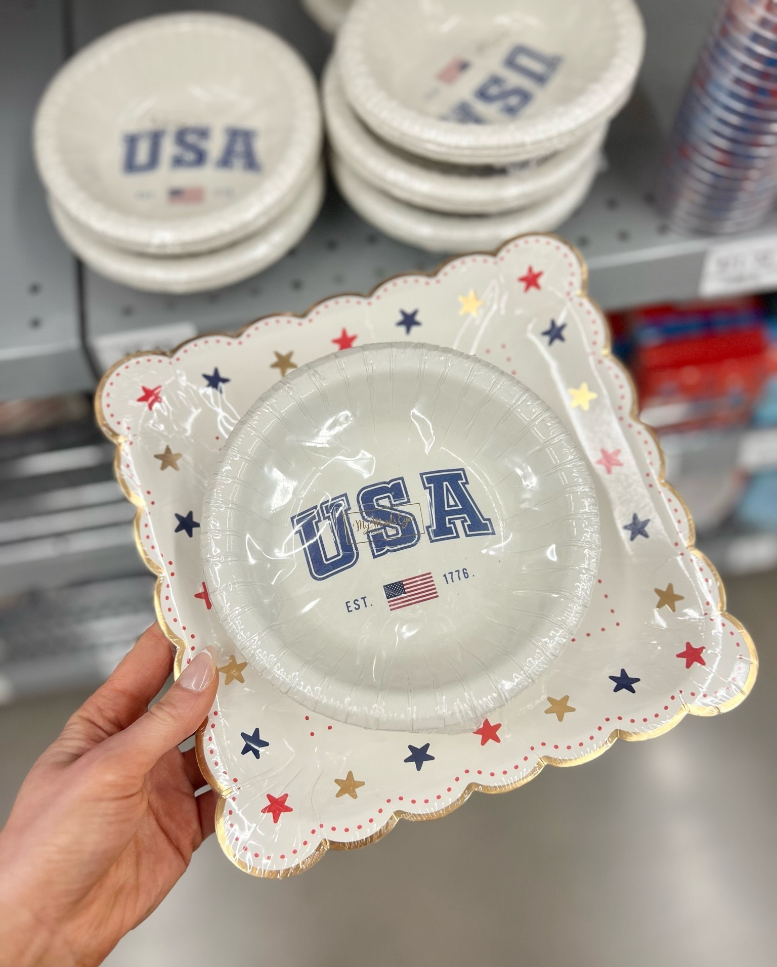 USA party plates! Such fun patterns to mix and match with your tablecloths and napkins. Love the gold scallop detailing.  

 #LTKfoodie #LTKSeasonal #LTKHome