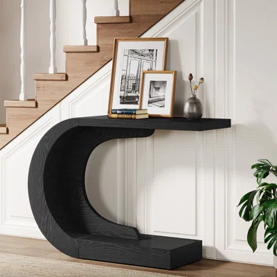 C-Shaped Console Table, 43.31-Inch Wood Entryway Table | Wayfair North America