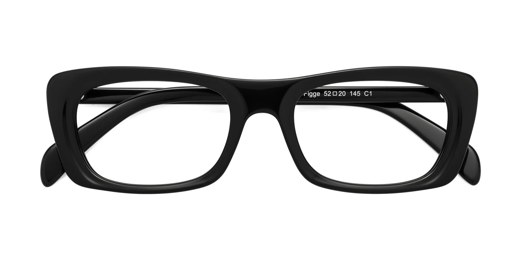 Black Narrow Hipster Acetate Rectangle Reading Glasses - Figge | Yesglasses
