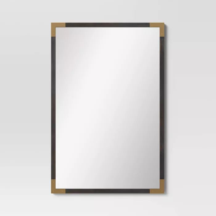 Metal Floor Mirror with Corner Detail Black - Threshold™ | Target