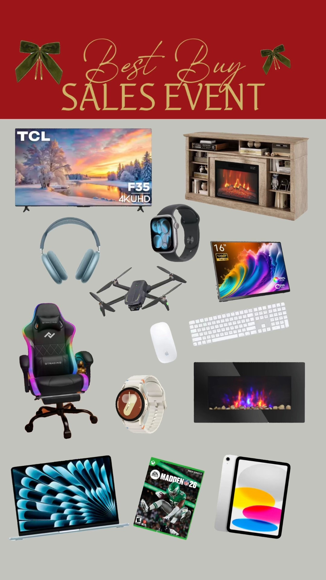 🍎 APPLE SALES EVENT ALERT! 🎧 Best Buy is currently dropping serious discounts on all the tech you love, including those must-have Apple items! 😱

Snag the Apple Watch, AirPods Max, and even the new iPad and MacBook Air while they're on sale. Plus, I tossed in a few extra non-Apple gems like that amazing 4K TCL TV and the viral gaming chair!

#BestBuySale #AppleDeals #LTKFinds #TechSale #AppleEvent #AirPodsMax #iPadSale #MustHaveTech

#LTKSeasonal #LTKHoliday #LTKGiftGuide