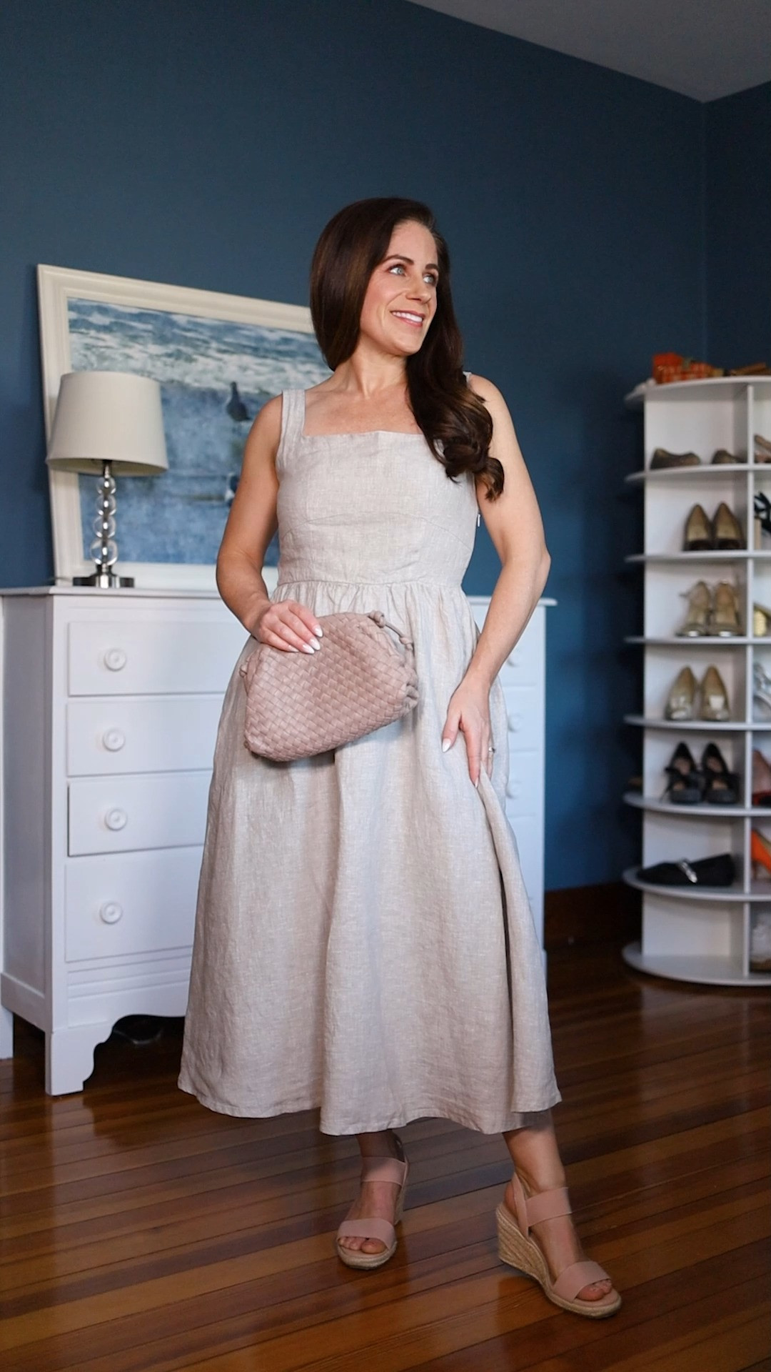 This linen fit and flare midi dress is one of my favorite warm-weather travel dresses. The 100% European linen fabric is lightweight, breathable, and perfect for summer days or vacation packing. I love the adjustable button straps, flattering fit-and-flare silhouette, and the fact that it has functional pockets (always a win!). I’m wearing the XS for sizing reference.
An effortless summer linen dress you can style with sandals for daytime exploring or dress up with wedges for dinner. Multiple colors available.
linen midi dress | fit and flare dress | linen summer dress | travel dress | breathable linen dress | midi dress with pockets #QuincePartner @onequince
 

 #LTKOver40 #LTKPetite #LTKTravel