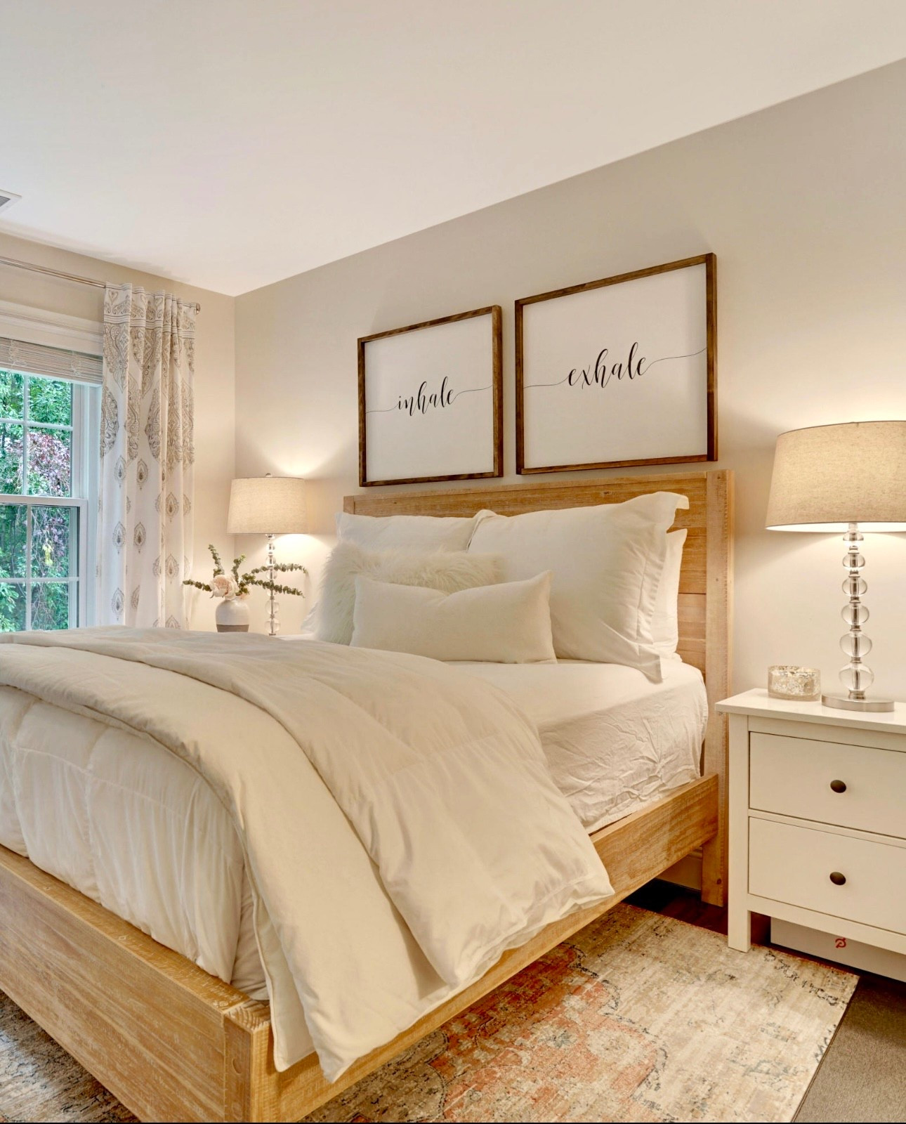 Cozy guest room vibes 🥰 love this wood bed! 

#LTKHome