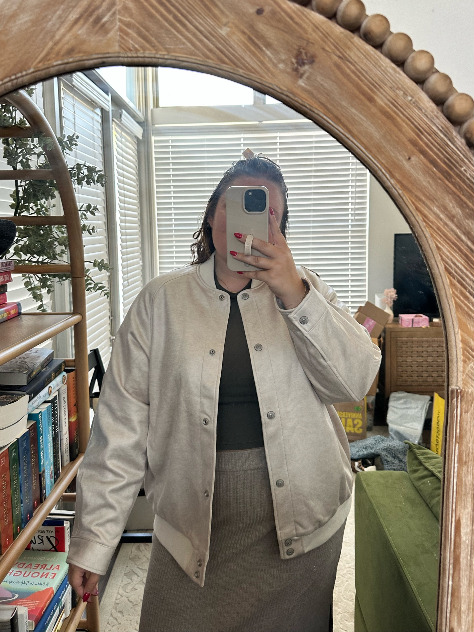 bomber jacket to throw over all your outfits this fall! Love this light color and it’s just slightly oversized. Wearing size XL

#LTKxNSale #LTKMidsize #LTKStyleTip