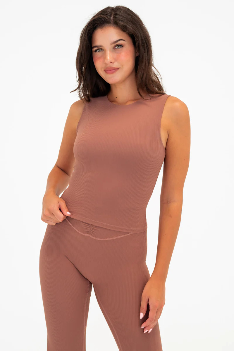 Cloud II™ Rib Crew Tank - Sepia | Vitality