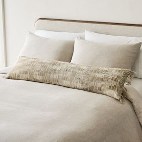 Silk Woven Lines Oversized Lumbar Pillow Cover | West Elm (US)