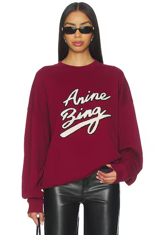 ANINE BING Miles Chenille Sweatshirt in Cabarnet from Revolve.com | Revolve Clothing (Global)