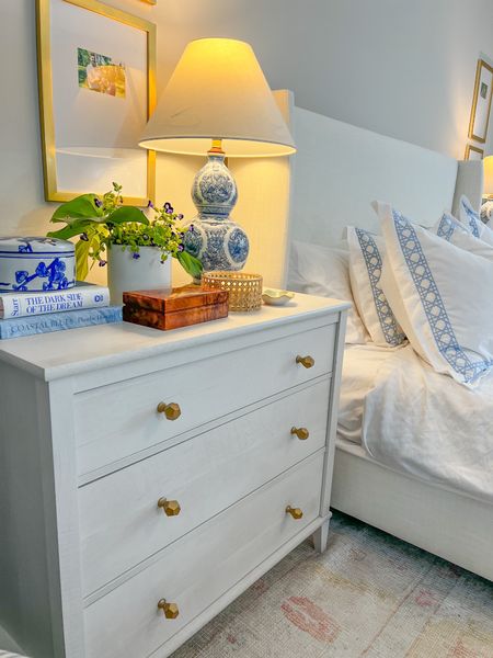 Bedroom decor, bed, bedding, nightstands #grandmillennial #blueandwhitehome 

#LTKhome
