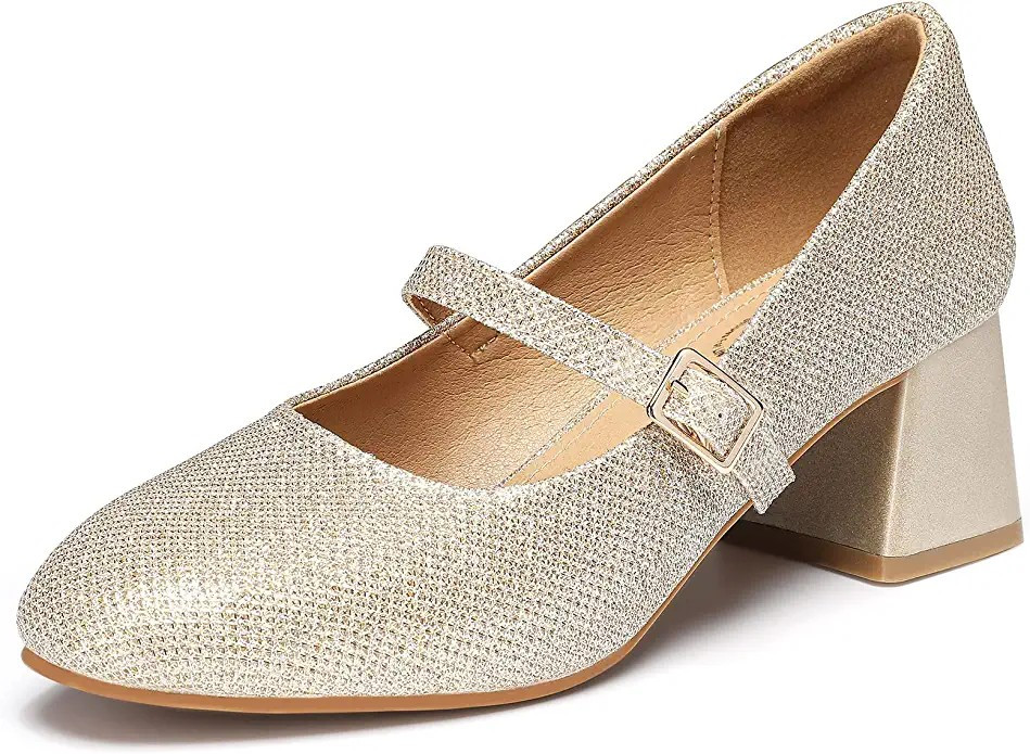 Trary Mary Jane Shoes Women Chunky Heels for Women Round Toe Pumps Dress Shoes | Amazon (US)