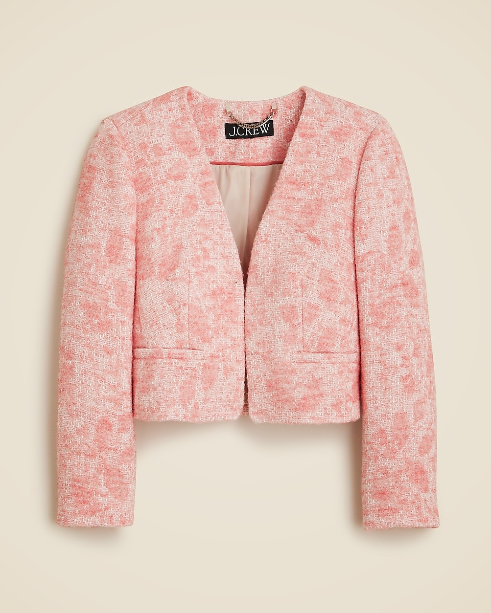 Collarless jacket in Italian tweed | J. Crew US