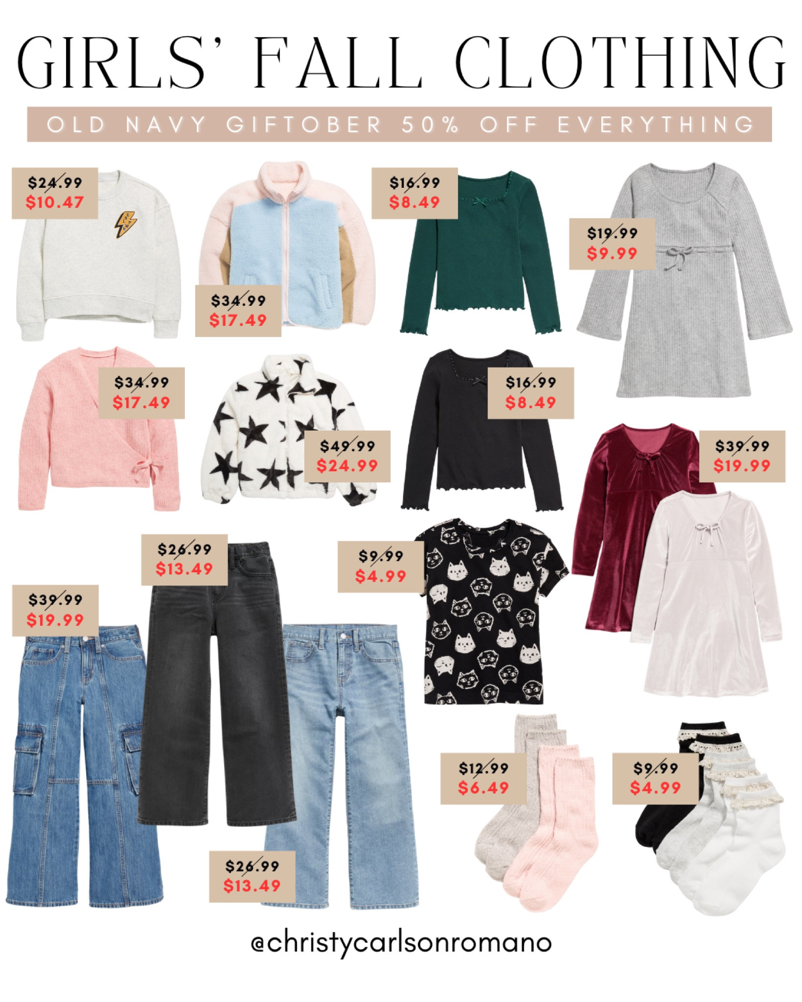 Old Navy is currently doing their Giftober Sale with everything at 50% off online. Here are some cozy and cute outfits for your little girl that's perfect for school, playdates, or any occasion!
#autumnvibes #kidsfashion #comfyclothes #casualwear

#LTKStyleTip #LTKSaleAlert #LTKKids