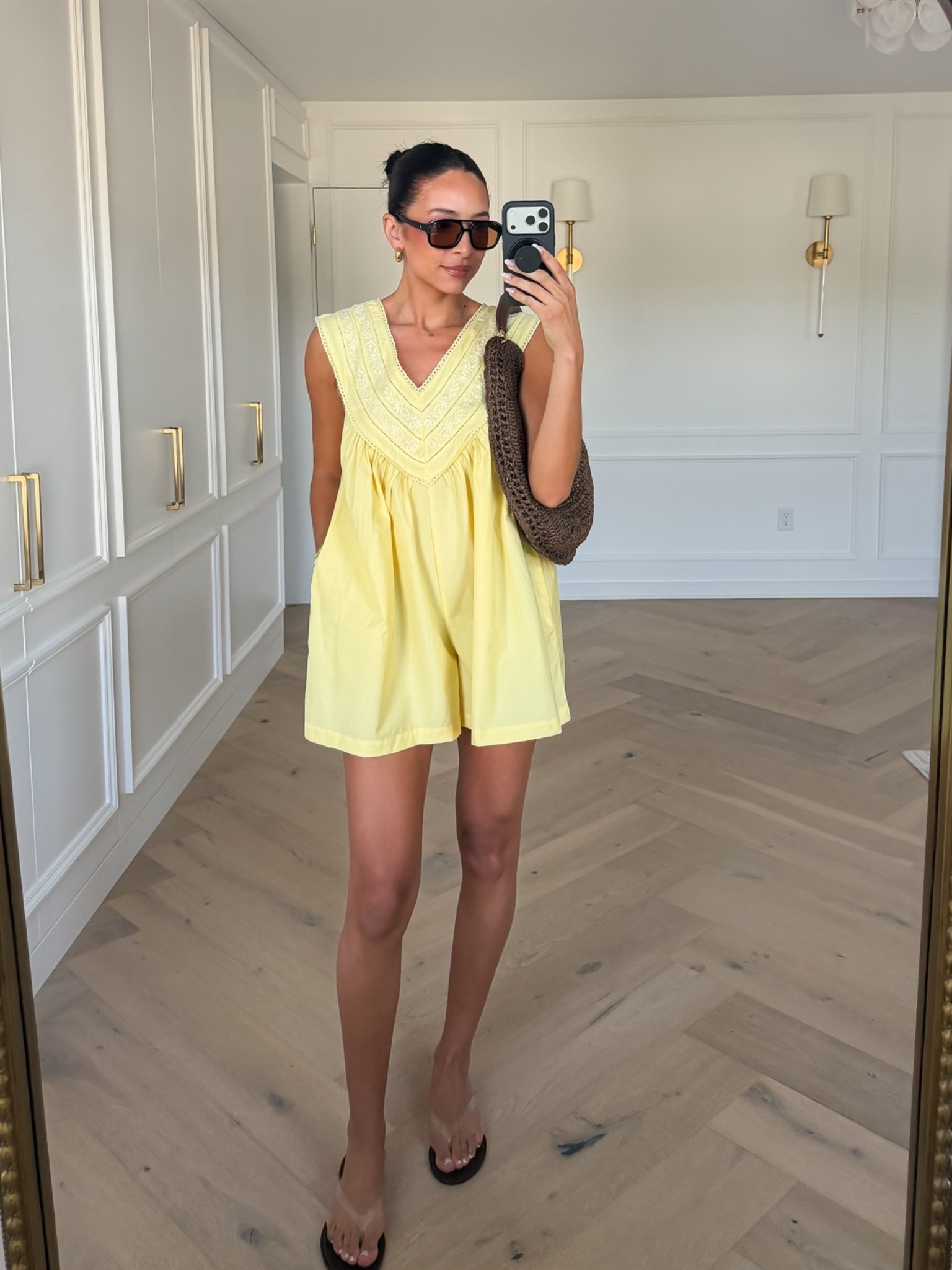 This romper is mom approved! Relaxed, oversized, and super cute and comfy! Wearing size XS v-neck romper 

summer outfit, butter yellow, casual outfit, lunch outfit, vacation outfit, mom outfit, postpartum outfit

#LTKmomlife #LTKSeasonal