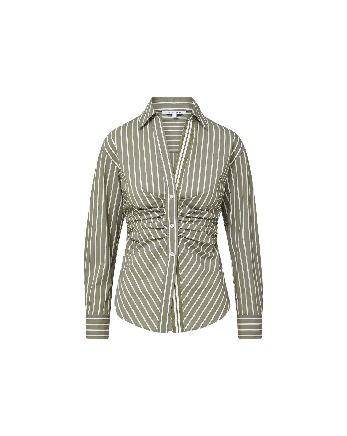 Devra Striped Button-Down Shirt | Veronica Beard