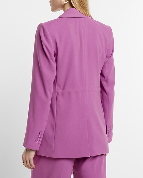 One Button Cinched Boyfriend Blazer | Express