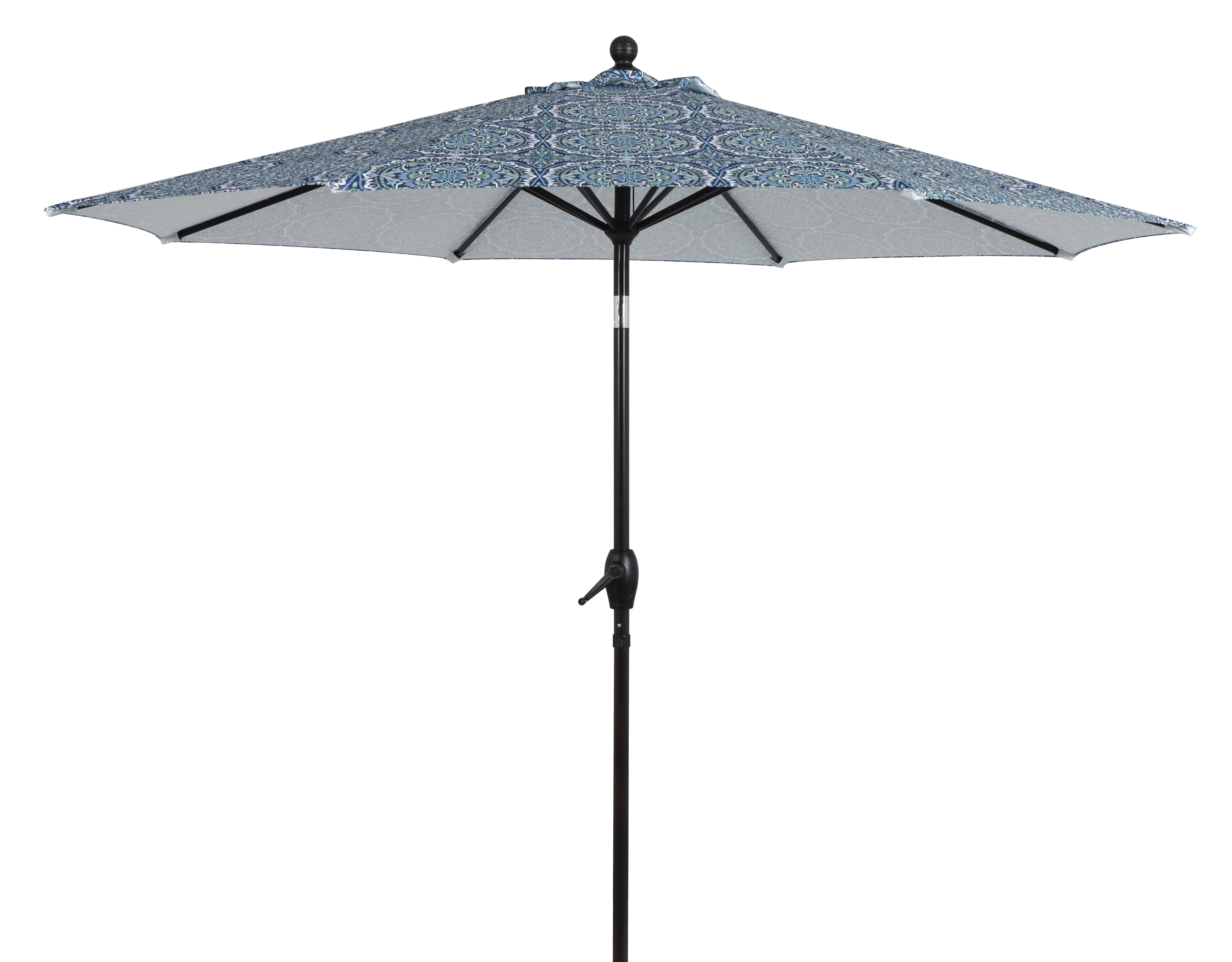 Better Homes & Gardens 9' Blue and Green Medallion Patio Umbrella Crank Lift and 3 Position Tilt | Walmart (US)