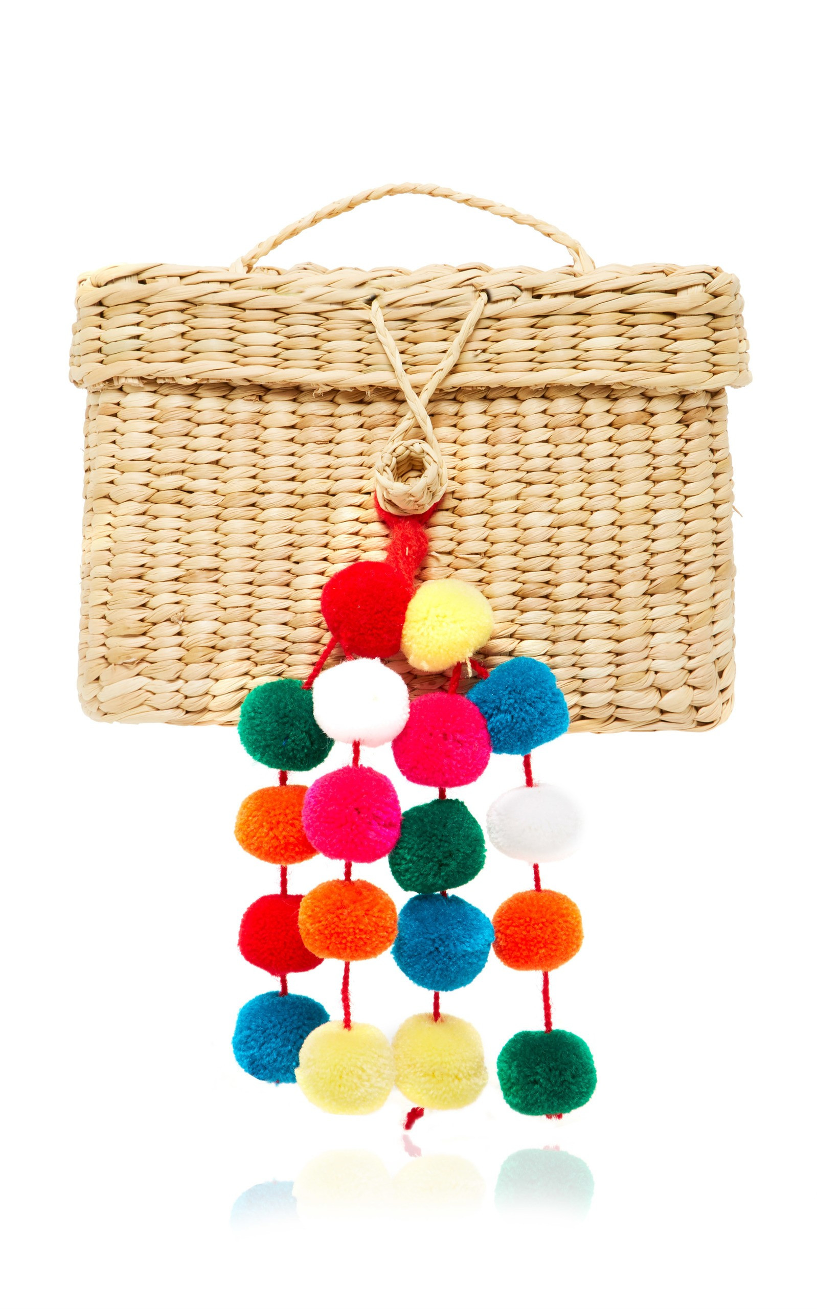 Nannacay Baby Roge Pom Pom-Embellished Woven Raffia Tote | Moda Operandi UK