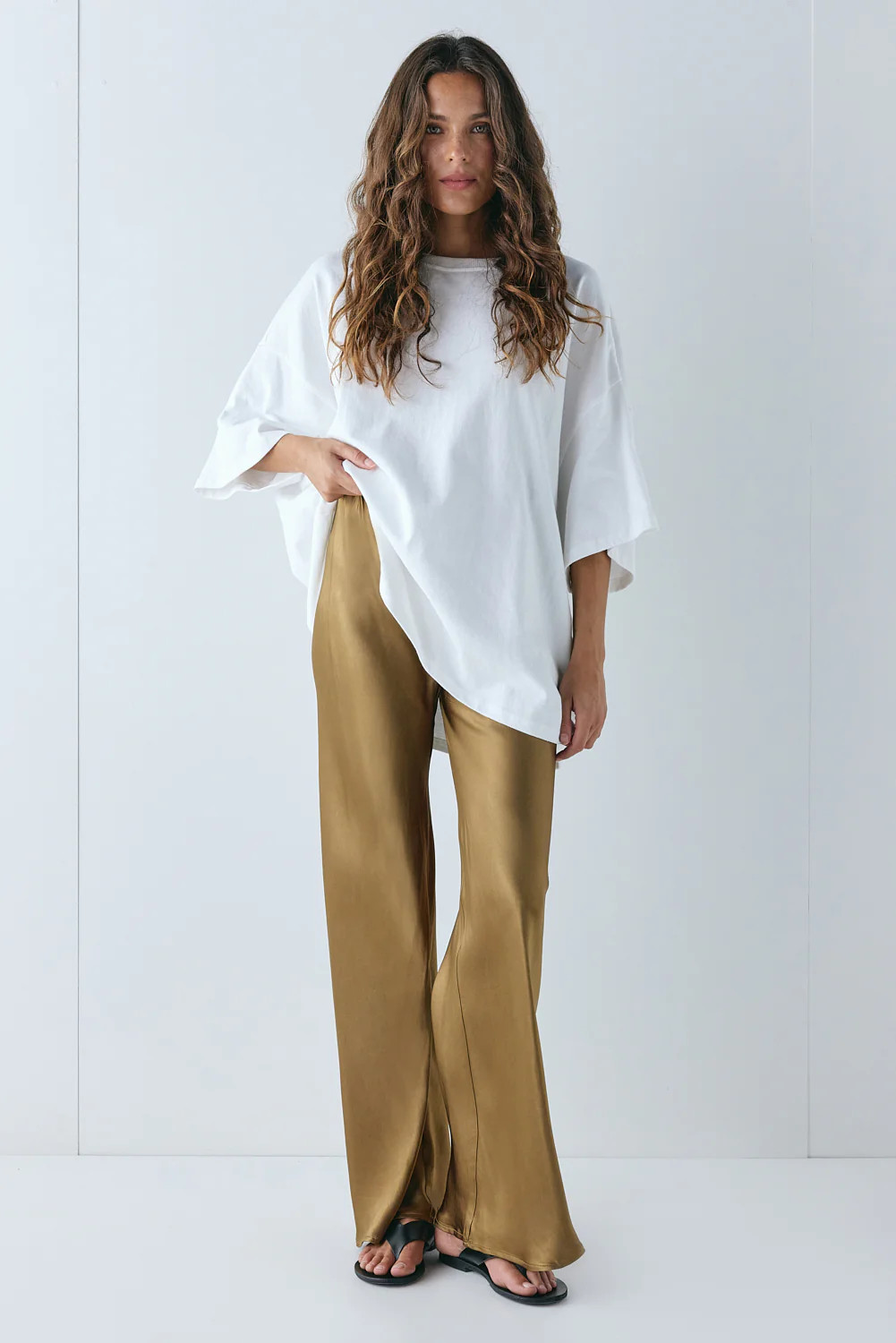 Rae Satin Pants Copper | VRG Grl