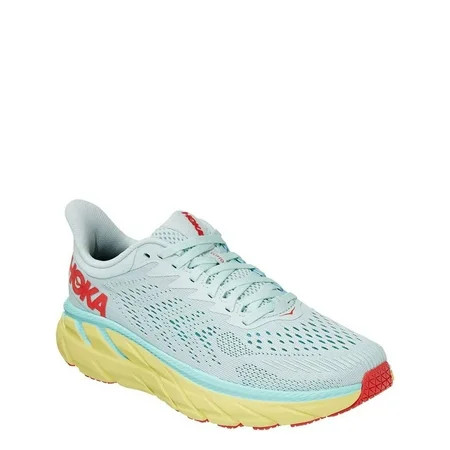 Hoka One One Women s Clifton 7 Running Shoe Morning Mist/Hot Coral 10 D(W) US | Walmart (US)