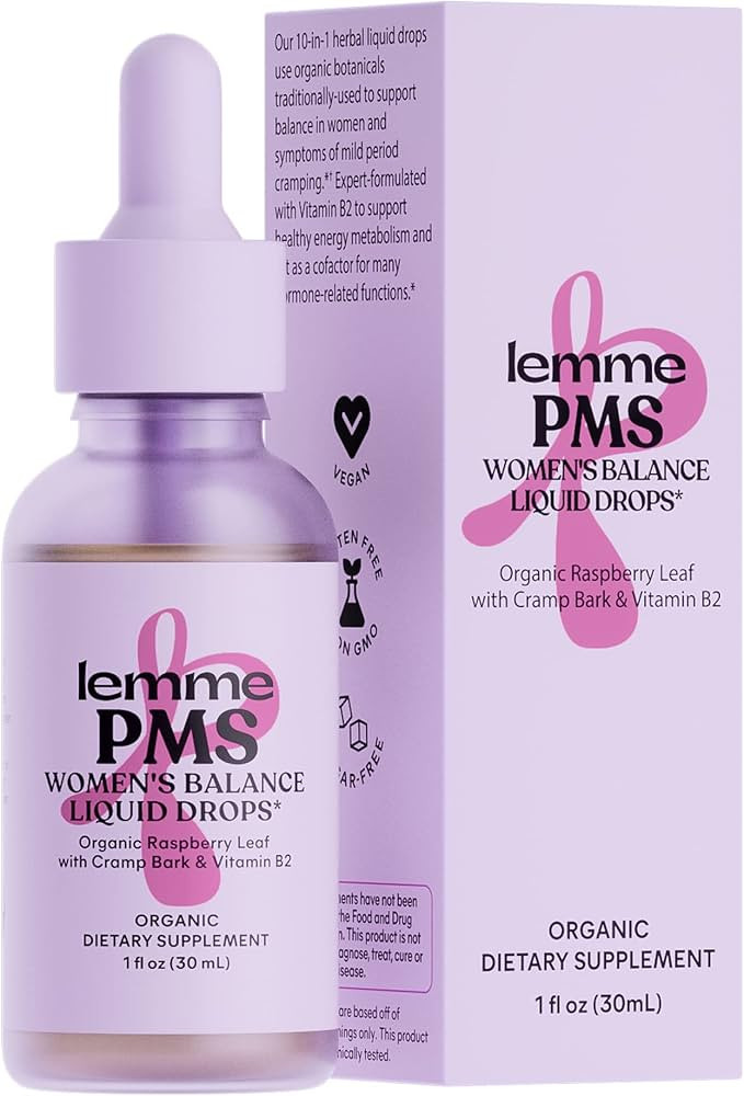 Lemme PMS Hormone Balance for Women Liquid Drops, PMS & Mild Period Cramping Relief, 10-in-1 Herb... | Amazon (US)