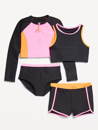 4-Piece Matching Tankini Swim Set for Girls | Old Navy (US)