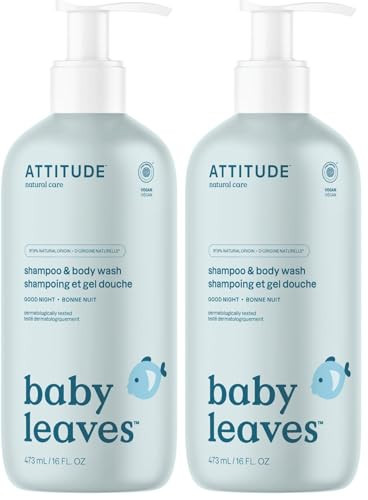 ATTITUDE 2-in-1 Shampoo and Body Wash for Baby, EWG Verified, Dermatologically Tested, Vegan, Good Night, 16 Fl Oz (Pack of 2) | Amazon (US)