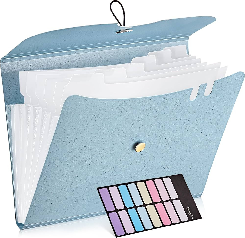 JARLINK 7 Pockets Expanding File Folder, A4 Size Accordion File Folders with 12 Labels, Cute Pape... | Amazon (US)