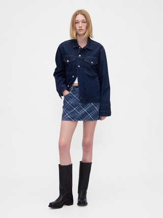 Plaid Denim Mini Skirt | Gap (CA)