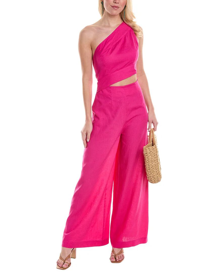 FARM Rio Asymmetric Linen-Blend Jumpsuit | Shop Simon