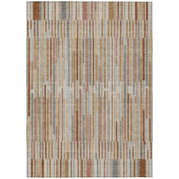 Machine Washable Indoor/Outdoor Xhevrie Paprika Rug | Wayfair North America