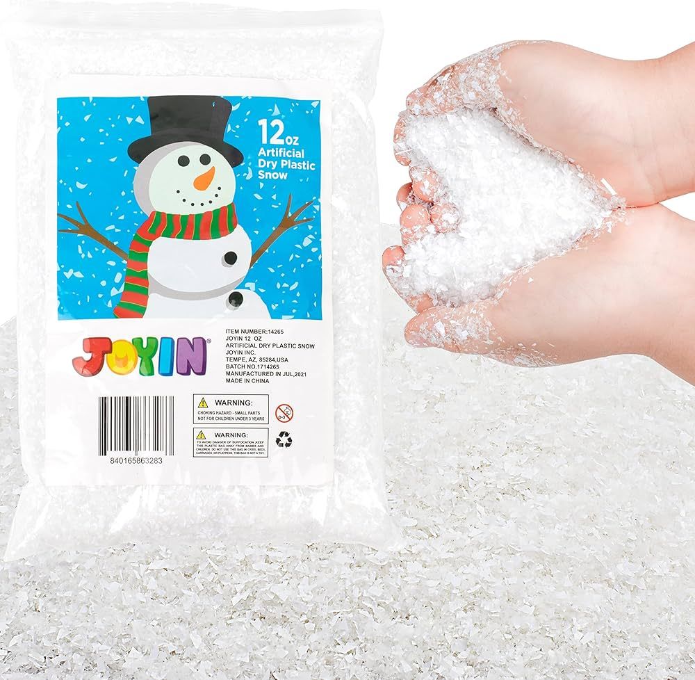 JOYIN 12 Oz Artificial Snow, 320g Plastic Fake Snowflakes for Christmas Tree Decoration Holiday Deco | Amazon (US)