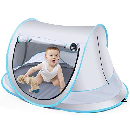 Baby Beach Tent,Large Pop Up Sun Shade,Portable Baby Travel/ Play Tent with Mosquito Net,Indoor,UPF 50+ UV Protection Sun Shelters | Amazon (US)