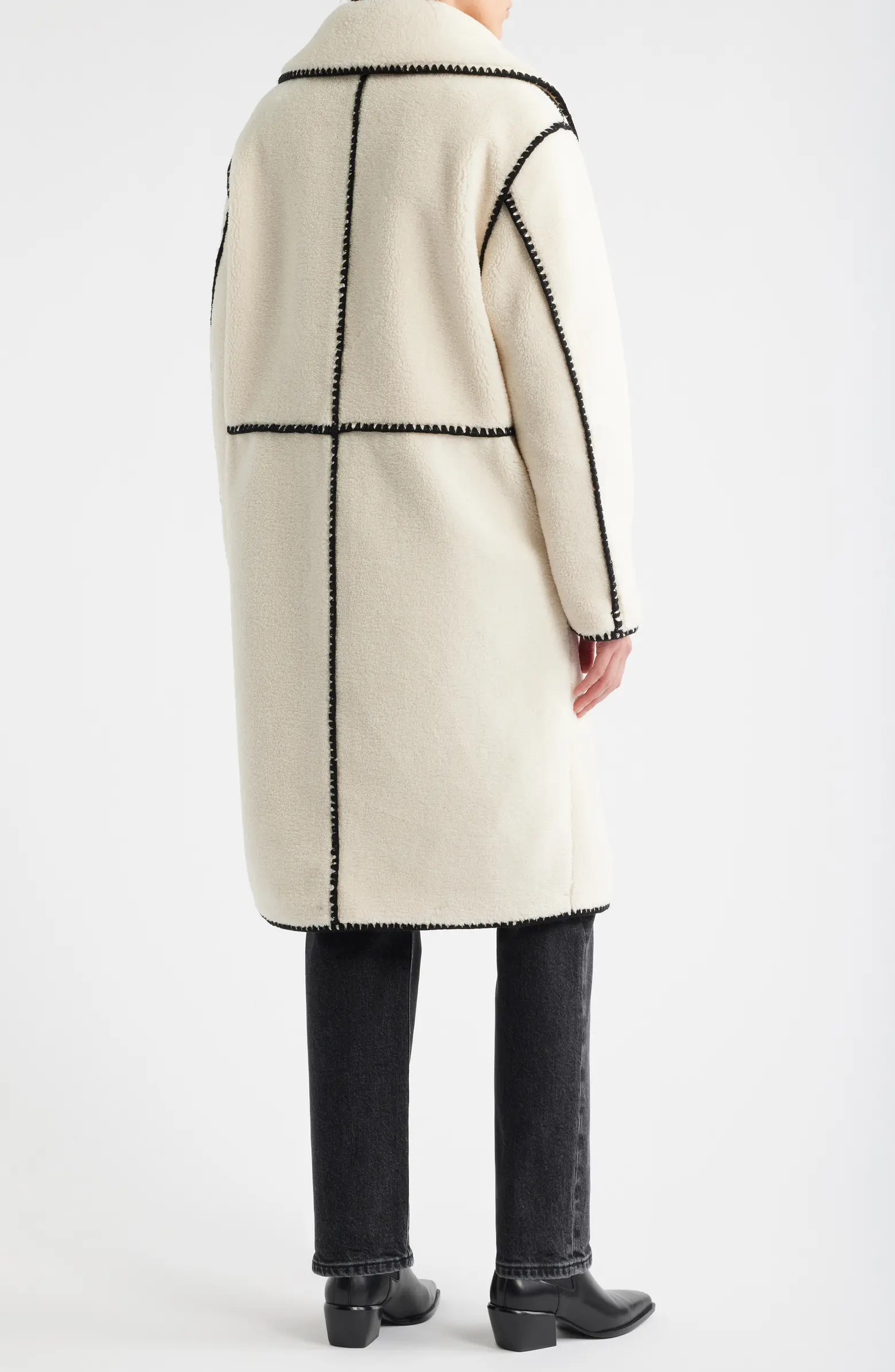 Blanket Stitch Fleece Coat | Nordstrom