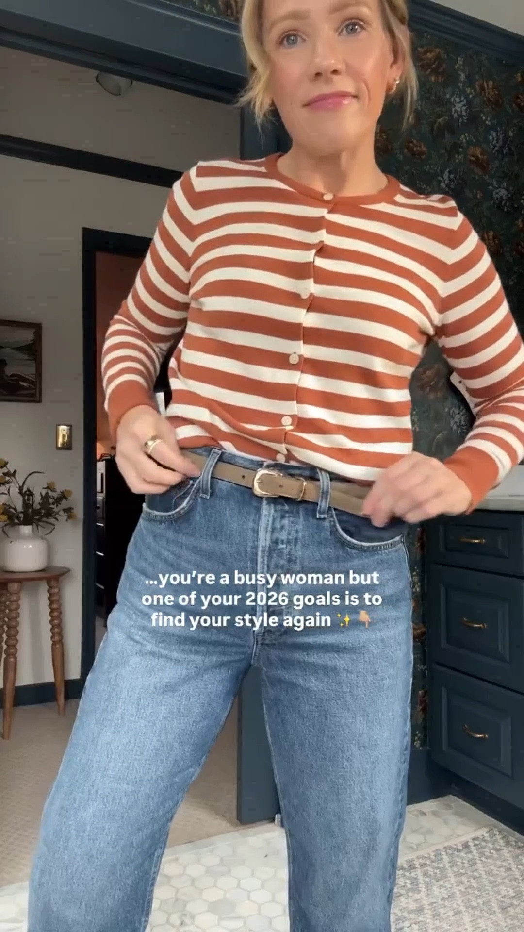 Lands End cardigan worn as a top, follow the size chart I wear an xs ~ Quince oversized cashmere sweater in my regular size small ~ B-Low the belt true to size ~ Agolde 90's crop jeans true to size also linked the similar Levi's 90's that are under $100 ~ Aloha sneakers run slightly large but still wearing my regular size ~ xo, Claire

#LTKgrwm #LTKFindsUnder100 #LTKootd