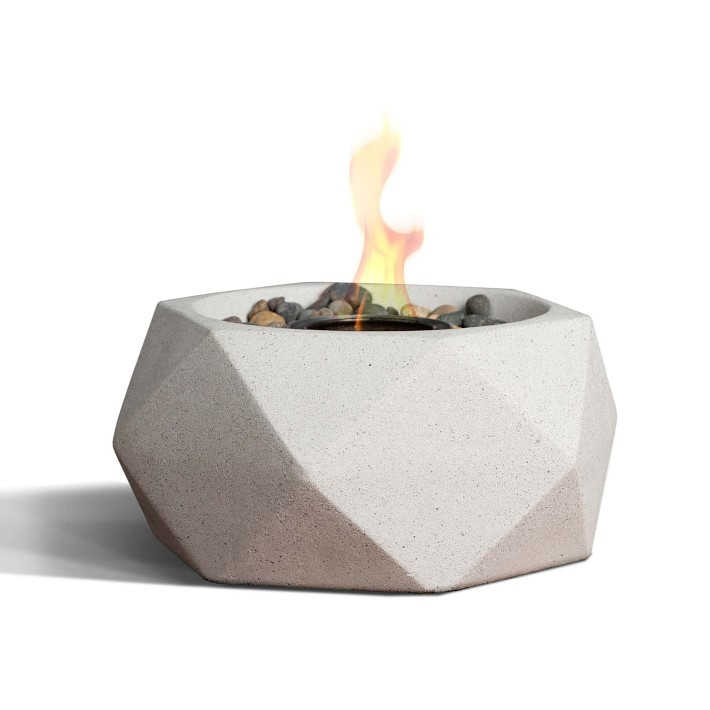 TerraFlame Geo Tabletop Fire Bowl, Antique White | Williams-Sonoma