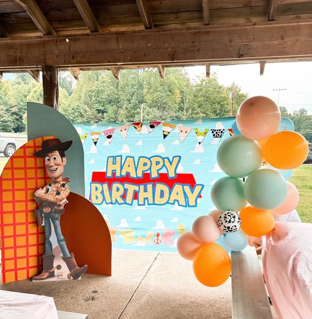Toy Story affordable girl birthday party - 2 year old birthday theme, Woody. Two infinity and beyond! Party decor, supplies, backdrop, balloons for arch, everything you need! 🤍

#LTKunder50 #LTKkids