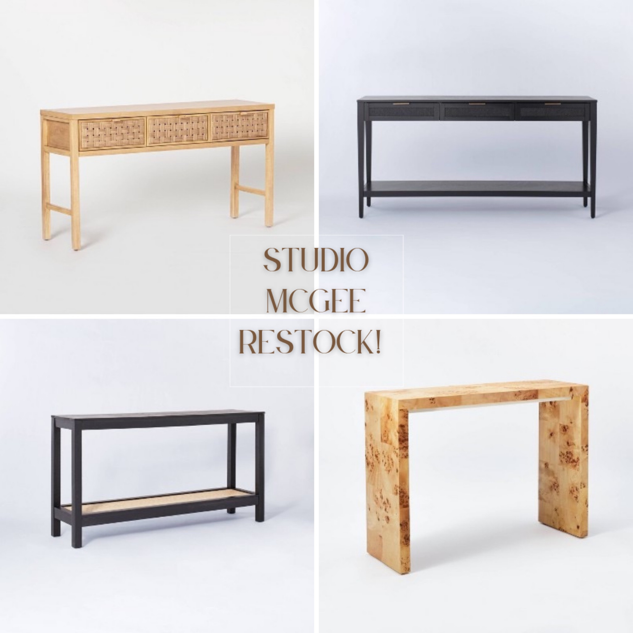 Studio McGee console table restock! These would look amazing in a living room or as an entryway table!
#entrywaytable #consoletable #sofatable #entryway #livingroom #interiordesign #homedecor #looksforless #homedecoronabudget #livingroomdecor #livingroomfurniture
#studiomcgee #targetfinds


#LTKstyletip #LTKhome #LTKFind