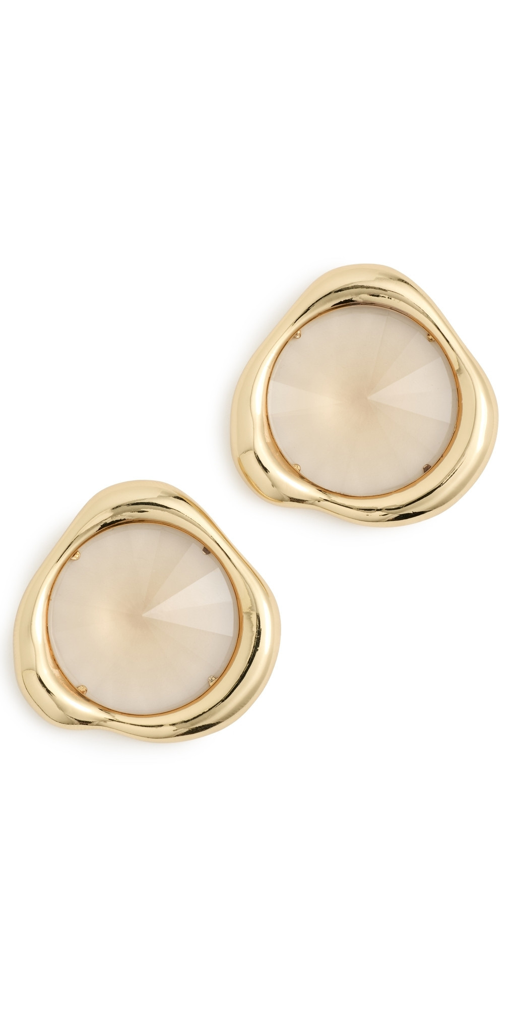 LELET NY Sloane Crystal Button Earrings Topaz/Gold One Size | Shopbop