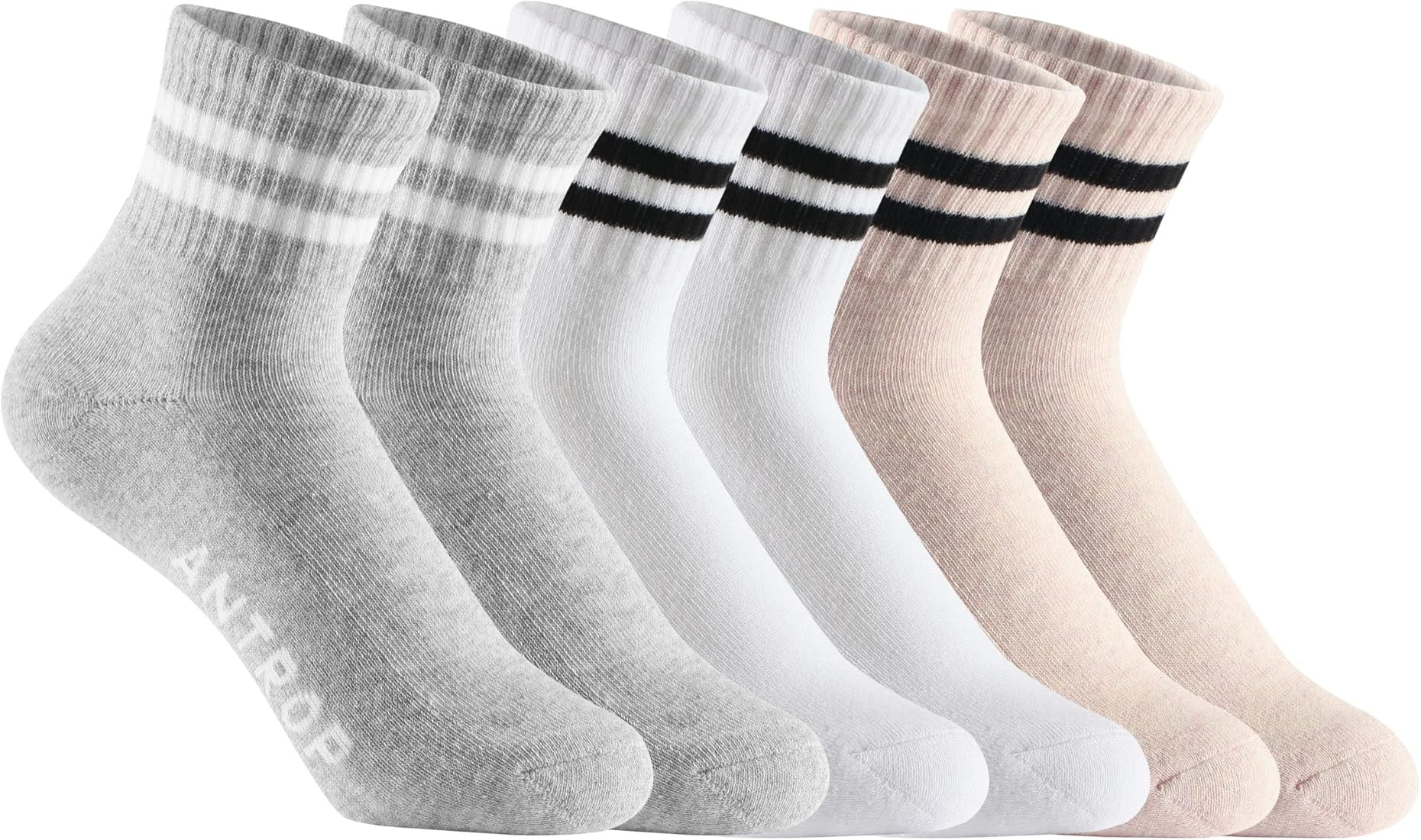 Antrop Women Quater Crew Athletic Running Cotton Cushion Socks (6 Pairs) | Amazon (US)